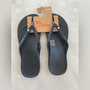 Archies Black Arch Support Thongs Flip Flops